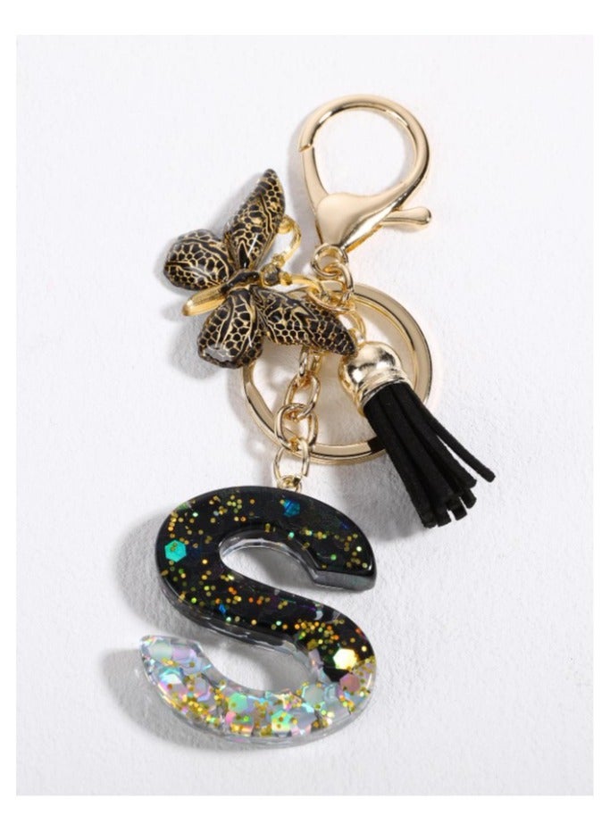 Butterfly and letter S car key chain - Image 2