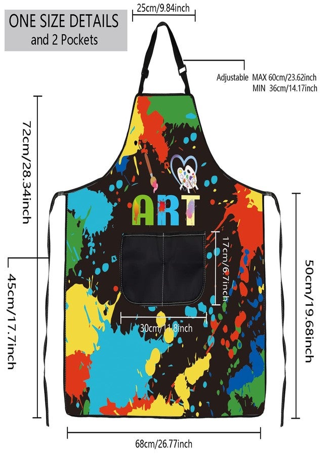 MBMSO Painting Artist Apron with Pockets Artist Painter Gifts Art Lover Gift for Art Teacher Student Painter Apron Waterproof (Love Art apron-black) - Image 2