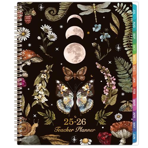 Tersus 2025-2026 Teacher Planner, Lesson Planner 2025-2026, 8.5" x 11", Jul. 2025 - Jun. 2026, Colorful Monthly Tabs, Inner Pocket - Image 1