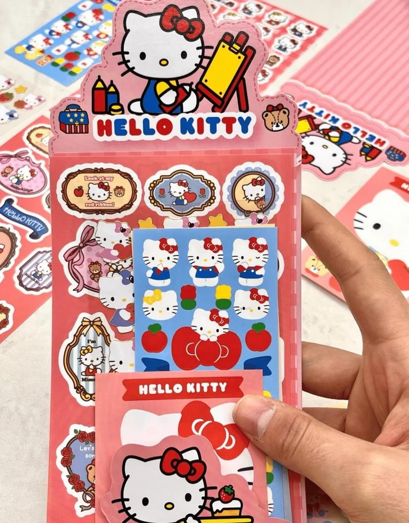Kağıt Gemi Dükkan Paper Ship Shop Sanrio Hello Kitty Character 6 Sheets Sticker Bullet Journal Decal