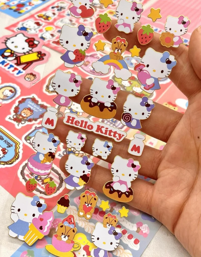 Kağıt Gemi Dükkan Paper Ship Shop Sanrio Hello Kitty Character 6 Sheets Sticker Bullet Journal Decal