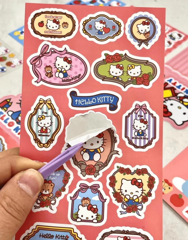 Kağıt Gemi Dükkan Paper Ship Shop Sanrio Hello Kitty Character 6 Sheets Sticker Bullet Journal Decal