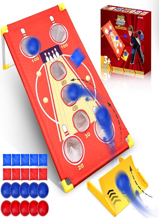 CWLAKON 3 in 1 Cornhole Board Set Arcade Roll and Score & Bean Bag Toss & Ball Toss Game, Outdoor Carnival Party Corn Hole Outside Toys for Kids Adults, Yard Backyard Field Day Camping Family Reunion Game - Image 1