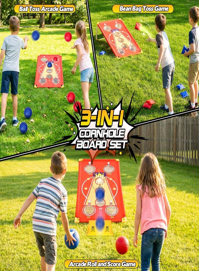 CWLAKON 3 in 1 Cornhole Board Set Arcade Roll and Score & Bean Bag Toss & Ball Toss Game, Outdoor Carnival Party Corn Hole Outside Toys for Kids Adults, Yard Backyard Field Day Camping Family Reunion Game - Image 2