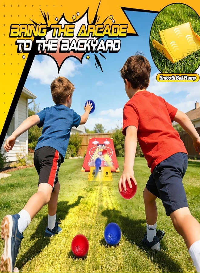 CWLAKON 3 in 1 Cornhole Board Set Arcade Roll and Score & Bean Bag Toss & Ball Toss Game, Outdoor Carnival Party Corn Hole Outside Toys for Kids Adults, Yard Backyard Field Day Camping Family Reunion Game - Image 3