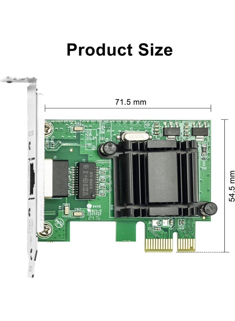 محول شبكة سطح مكتب PCIe جيجابت - شريحة 82574L، منفذ RJ45 واحد، بطاقة LAN إيثيرنت PCI Express بسرعة 1 جيجابت للثابت Windows و Linux - Image 2