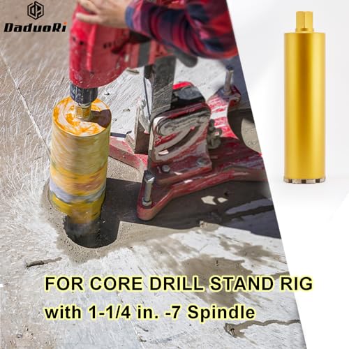 DaduoRi 2 Inch Wet Core Drill Bits, DaduoRi 2" Core Bit for Concrete, 14" Drilling Depth, 1-1/4"-7 Thread Diamond Core Bit for Cured Concrete with Rebar, Hard Masonry, Brick Block, Stucco, Stone (51mm) - Image 3