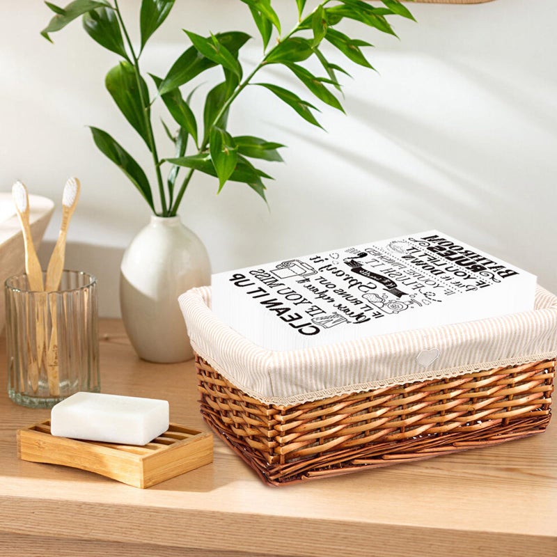 IANFEPH 100 Pcs Bathroom Rules Paper Napkins Disposable Hand Towels for Bathroom 3 Ply Decorative Etiquette Guest Napkins for Powder Room Wedding Birthday Holiday Anniversary, Black White - Image 4