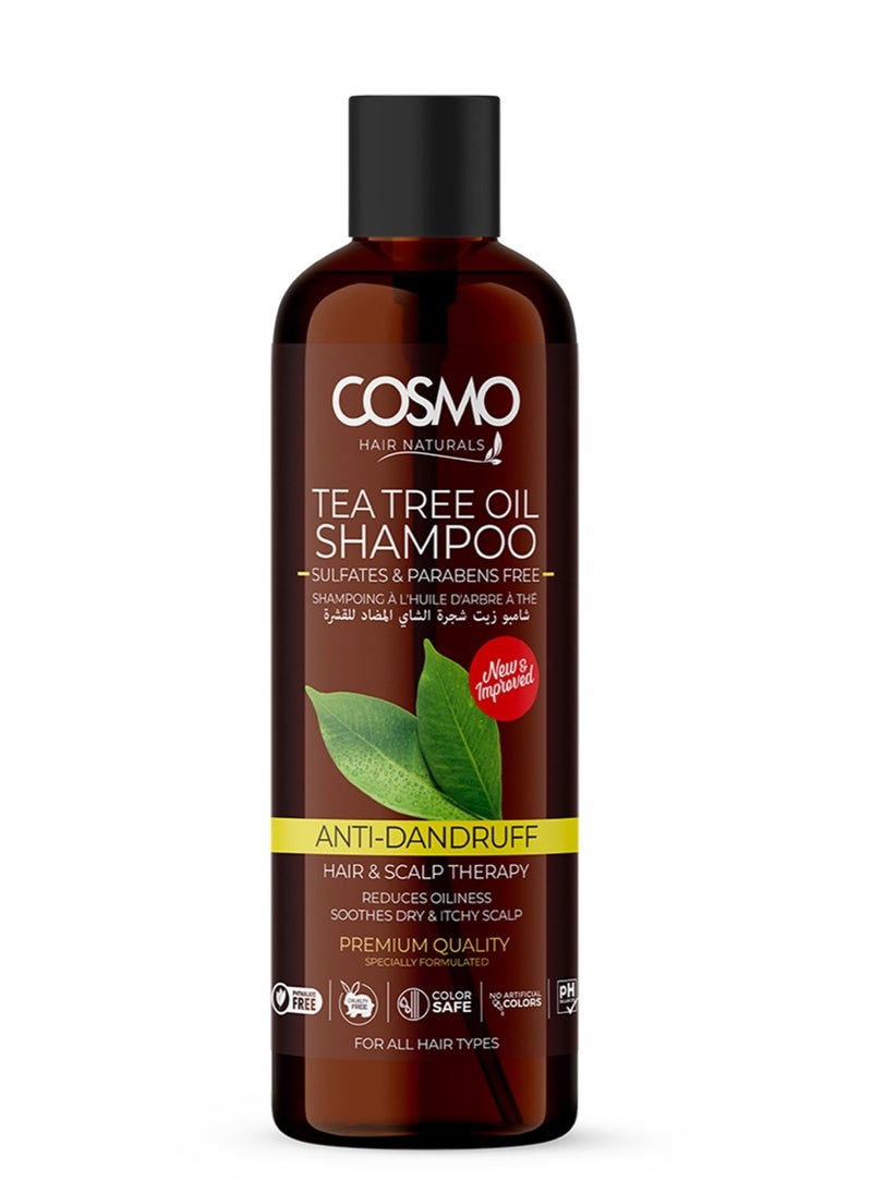 COSMO Tea Tree Oil Shampoo Anti Dandruff Sulfates And Parabesn Free 480ml 