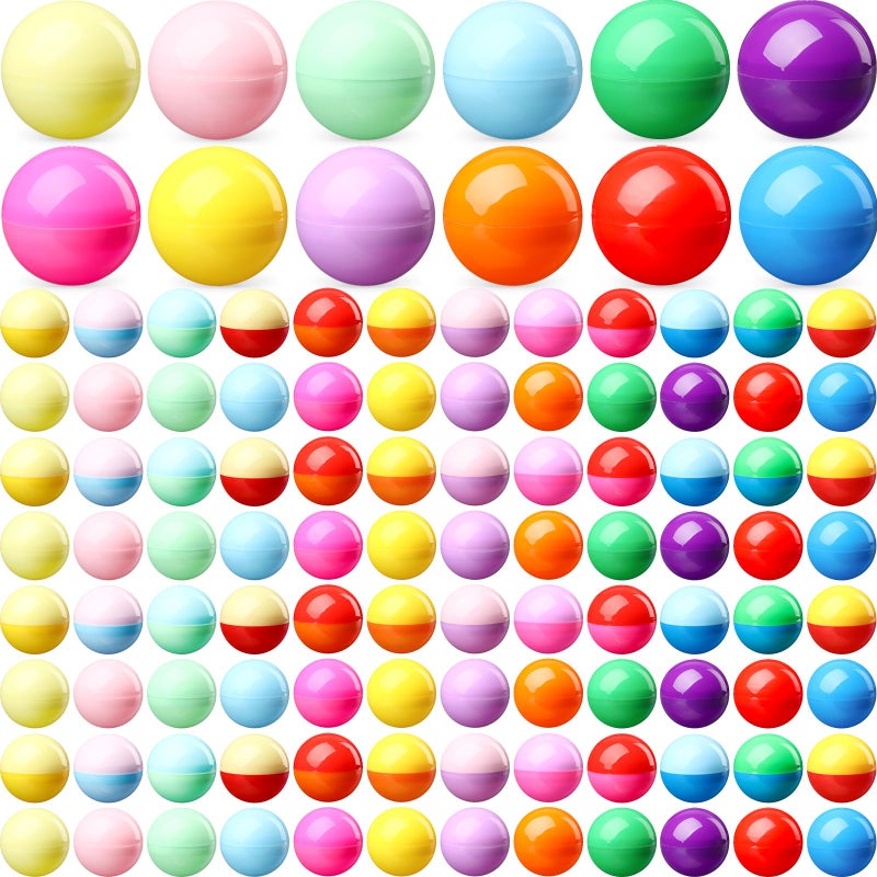 MiniInflat 300 Pcs 2 Inch Empty Vending Machine Capsules Colored Round Capsules Toy Bulk Gumball Machines Plastic Balls Small Plastic Containers for Easter Party Favor Themed Gift Novelty Color - Image 3