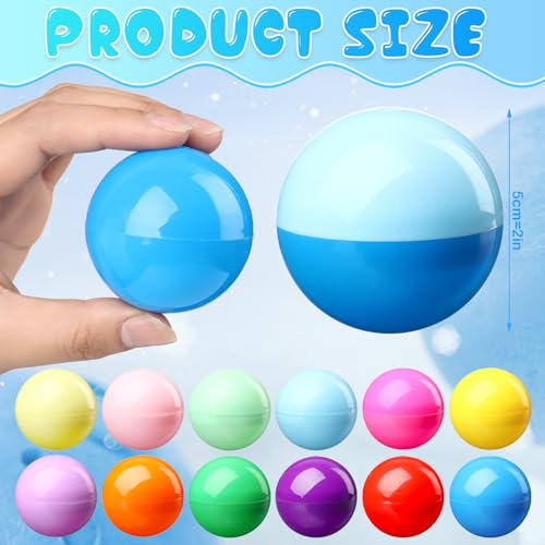 MiniInflat 300 Pcs 2 Inch Empty Vending Machine Capsules Colored Round Capsules Toy Bulk Gumball Machines Plastic Balls Small Plastic Containers for Easter Party Favor Themed Gift Novelty Color - Image 5