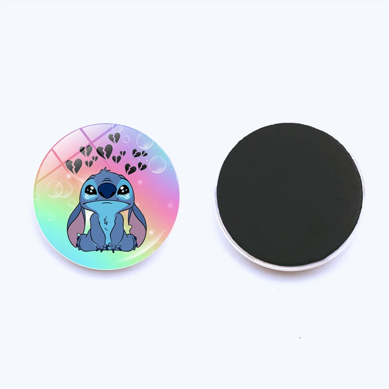 Star Baby Stitch Refrigerator Sticker Crystal Glass Soft Magnetic Sticker Refrigerator Door Home Decorations 25Mm - Image 1