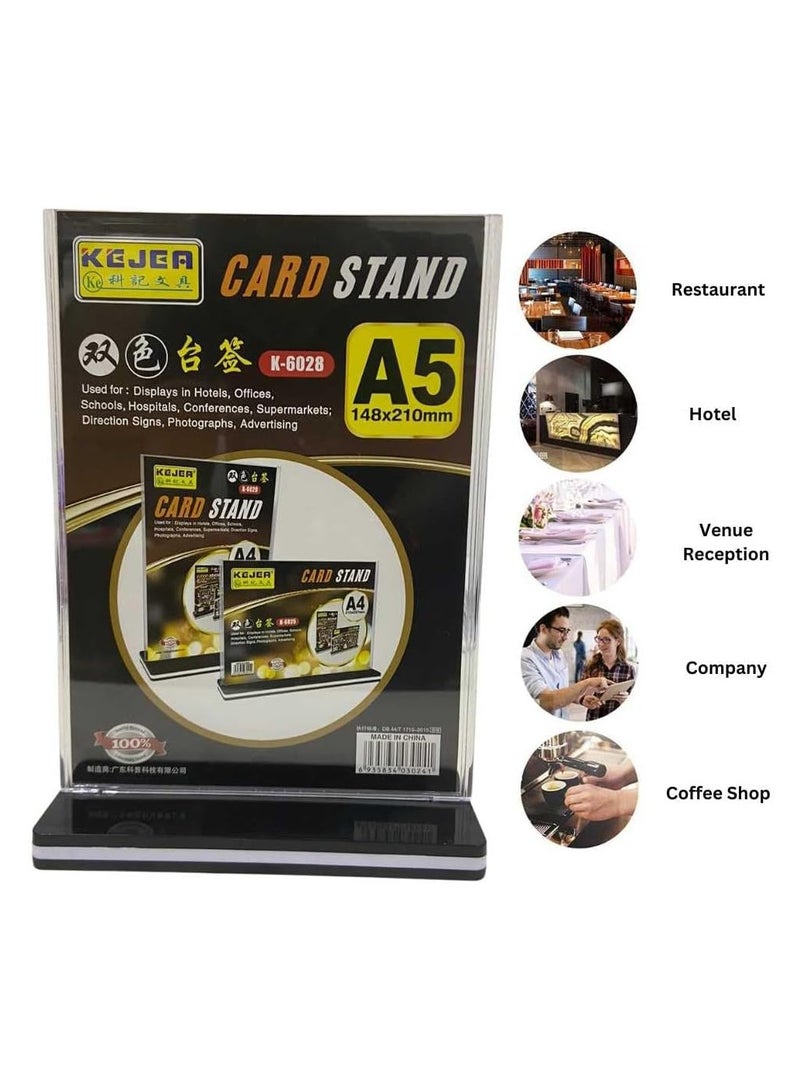Kejea A5 Acrylic Sign Holders T Shape Table Top Menu Display Stand Menu Ad Frame for Restaurants Promotions Photo Frames - Image 2
