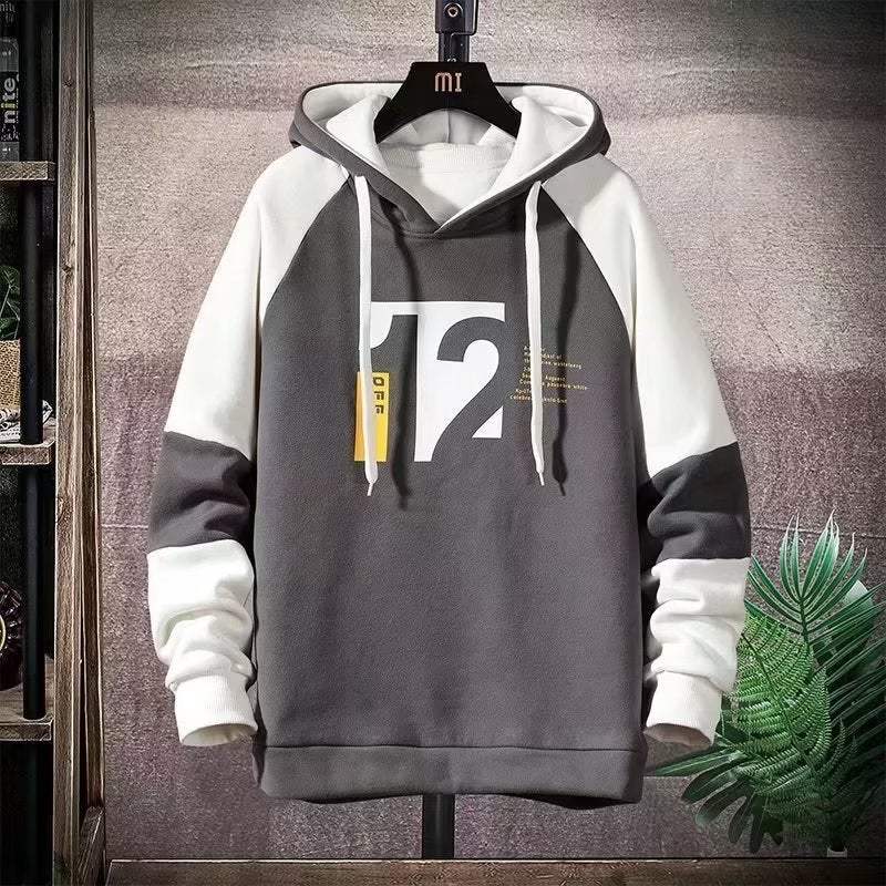 Youth Hoodie Casual Loose Pullover Grey  - Image 1
