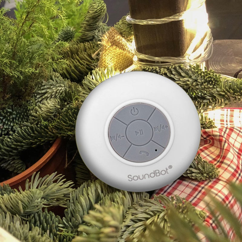 SoundBot سماعة شاور مقاومة للماء من SoundbotÂ® HD مقاومة للماء بلوتوث بدون استخدام اليدين محمولة مع أصوات واضحة وعالية 6+ ساعات من وقت التشغيل، كوب شفط لاسلكي صغير متين للسفر في الهواء الطلق والمنزل SB510 (أبيض) - Image 2