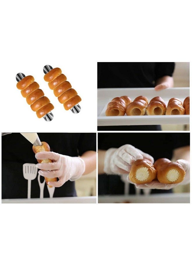 Joyeee 16 Pack Cannoli Tubes Molds Set, With 4.7 Inch Non Stick Cannoli Tubes Large, Reusable Piping Bag, Brush and Stainless Steel Tips, Cannoli Forms Kit for Croissant Shells Cream Roll Baking - Image 4