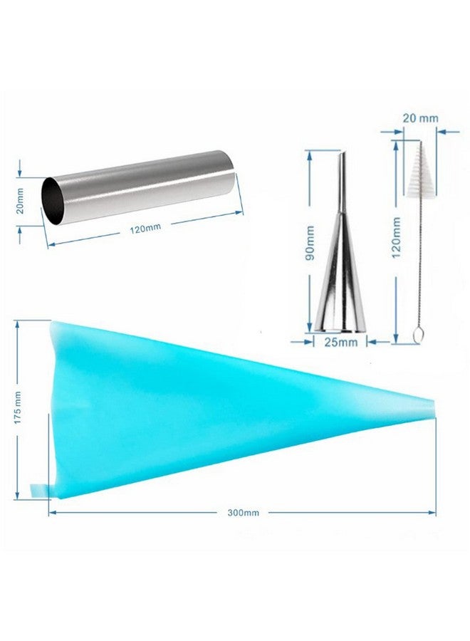 Joyeee 16 Pack Cannoli Tubes Molds Set, With 4.7 Inch Non Stick Cannoli Tubes Large, Reusable Piping Bag, Brush and Stainless Steel Tips, Cannoli Forms Kit for Croissant Shells Cream Roll Baking - Image 3