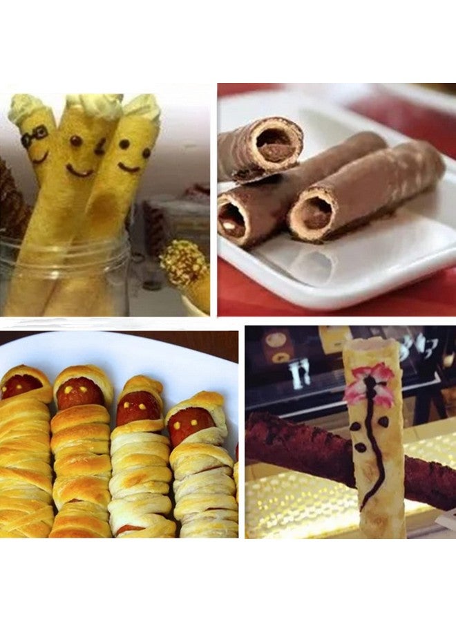 Joyeee 16 Pack Cannoli Tubes Molds Set, With 4.7 Inch Non Stick Cannoli Tubes Large, Reusable Piping Bag, Brush and Stainless Steel Tips, Cannoli Forms Kit for Croissant Shells Cream Roll Baking - Image 5