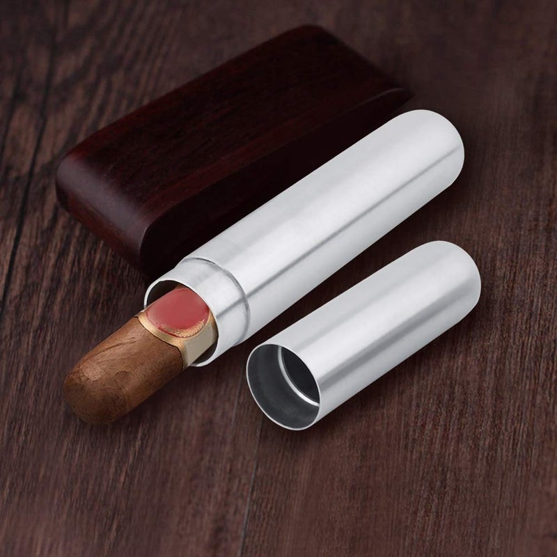 klarako Thickened Travel Cigar Carry Case, Stainless Steel Cigar Tube, Gift for Cigar Lovers Smooth Surface for Cigar'S Ring Guage of 49/50Inch Protect Your Hands - Image 3