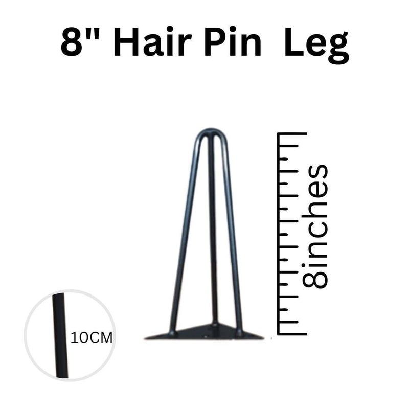Hivall 8in Metal Black Hairpin Legs Set of 4 Heavy Duty Furniture Legs900 Lbs DIY Hairpin Table Leg Project with Rubber Floor Protector for Coffee Cabinets Sofas Desk Chairs Bedside Tables - Image 3