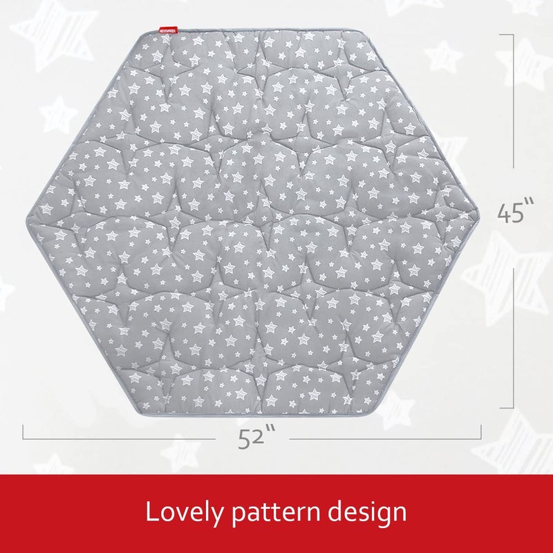 مونسي Hexagon Playpen Mat, Baby Playmat Fits Regalo Portable Play Yard 48 Inch and hiccapop 53 PlayPod Playpen, 6 Panel Playpen Mattress Non Slip Pad Mat - Image 5