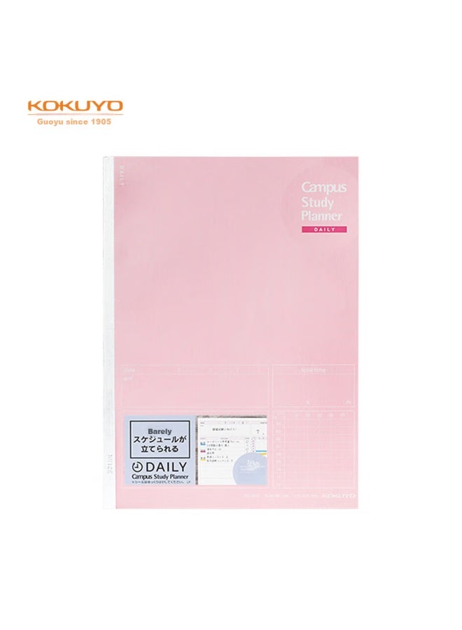 Kokuyo Imported Notebook, Study Planner, Daily Schedule Book, B5/30 Sheets, Light Pink, 1 Book, No-y80md - Image 3
