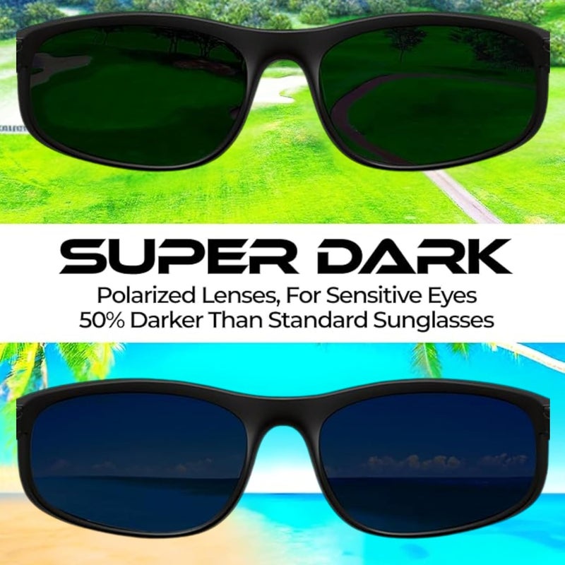 grinderPUNCH Polarized Wrap Around Sunglasses for Men and Women – Lightweight Sports Wraparound Sunglasses UV Protection - Image 4