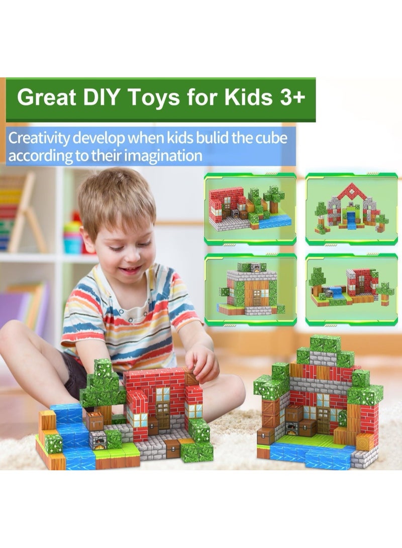 100PCS Magnetic Blocks，building blocks，STEM Educational Toy for Kids(Age 3-12),Safe ABS Non-Toxic DIY Construction ,2cm Magnet Cubes，National Day Deals - Image 4