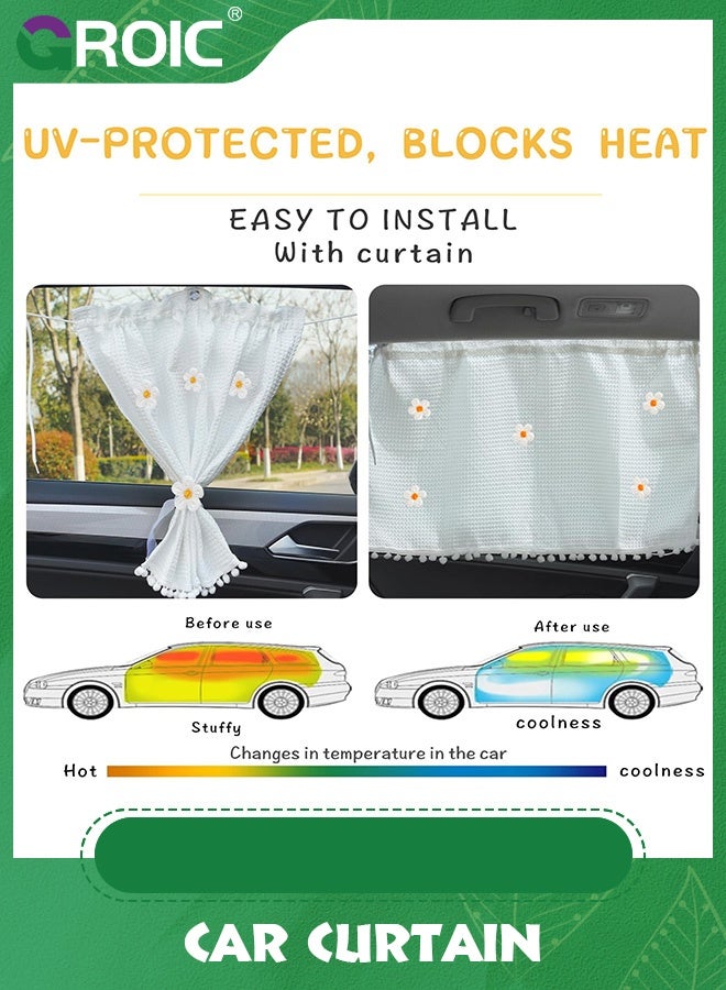 GROIC 2PCS Car Window Sun Shades for Side Window,Car Sun Shades for Kids and Baby, Car Sun Shade Side Window, Car Shades for Front Windows, Car Back Window Sun Shade Covers,Strong Magnetic Sunshade Curtains - Image 4