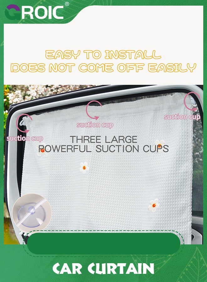 GROIC 2PCS Car Window Sun Shades for Side Window,Car Sun Shades for Kids and Baby, Car Sun Shade Side Window, Car Shades for Front Windows, Car Back Window Sun Shade Covers,Strong Magnetic Sunshade Curtains - Image 2