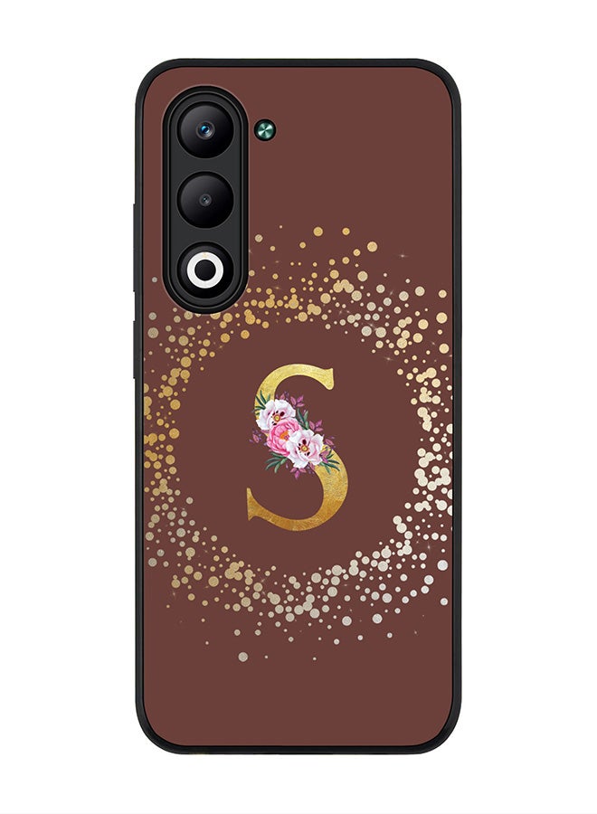 For Oppo A5 5G / A5 4G Case,Slim fit Camera Protection, Shockproof Thin Phone cover  - Custom Monogram Floral - S  (Brown )