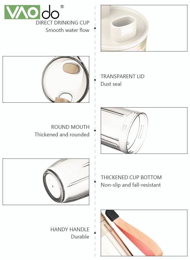 VAOdo Sports Water Cup Milkshake Protein Powder Mixing Cup Thickened Cup Wall With Handbag Water Cup 400ml  - Image 4