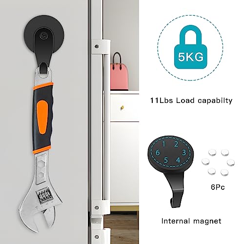 FYY Magnetic Wreath Hanger, 2 Pack Heavy Duty Magnets with Hook for Refrigerator, Christmas Decoration Magnetic Hooks for Metal Front Door, Cruise Hook Hanger for Hanging Cabins Grill Coat Pattern 1 - Image 4
