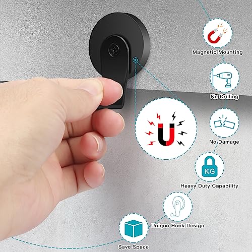 FYY Magnetic Wreath Hanger, 2 Pack Heavy Duty Magnets with Hook for Refrigerator, Christmas Decoration Magnetic Hooks for Metal Front Door, Cruise Hook Hanger for Hanging Cabins Grill Coat Pattern 1 - Image 3