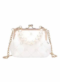 Casual Chain Imitation Pearl Hasp Closure Bag