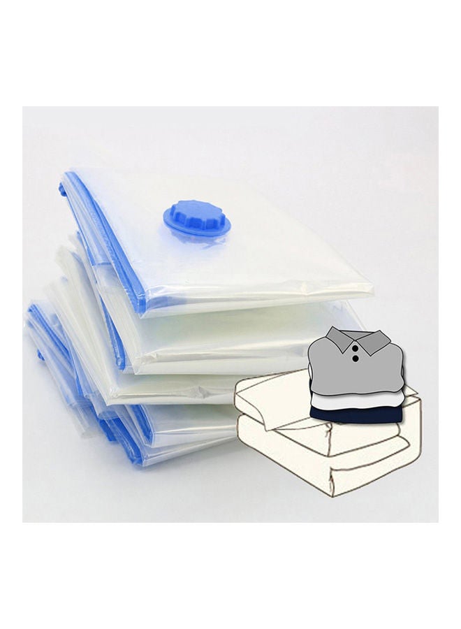 NIBEMINENT Vacuum Seal Plastic Storage Bag Clear/Blue 24.5 x 18 3centimeter - Image 4