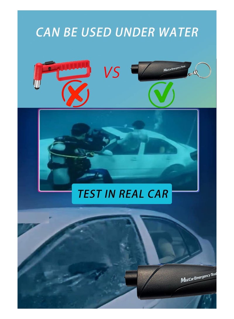 أداة الهروب الطارئة للسيارة 2-pack: كسر نافذة على شكل سلسلة مفاتيح وقاطع حزام الأمان للهروب السريع في حالات الطوارئ - معدات أمان أساسية لكل مركبة. - Image 2