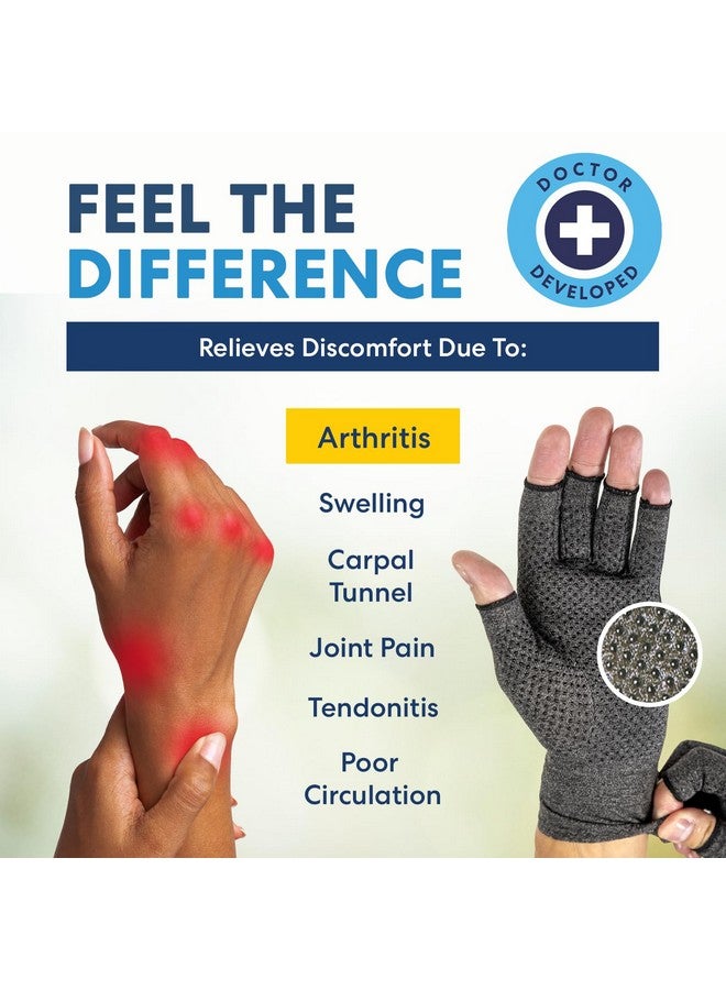 Dr. Frederick's Original Grippy Arthritis Gloves for Women & Men - Anti-Slip Compression Gloves for Arthritis Pain Relief - Medium - Image 2