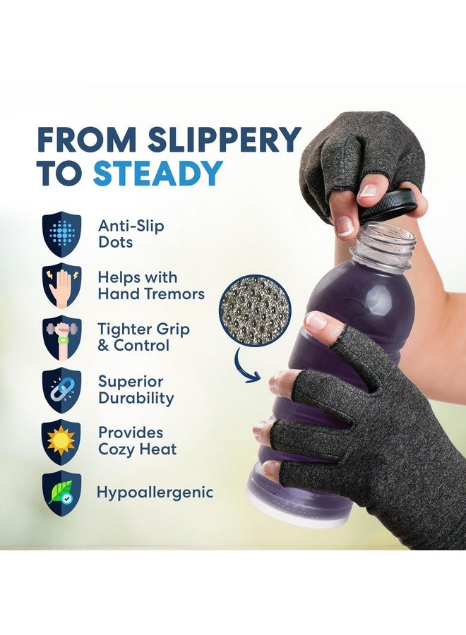 Dr. Frederick's Original Grippy Arthritis Gloves for Women & Men - Anti-Slip Compression Gloves for Arthritis Pain Relief - Medium - Image 3