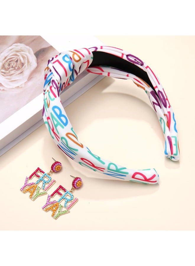 YAHPERN Teacher Headband for Women Wide Knotted Headband Pencil Crayon School Headband Teacher Appreciation Gifts - Image 5