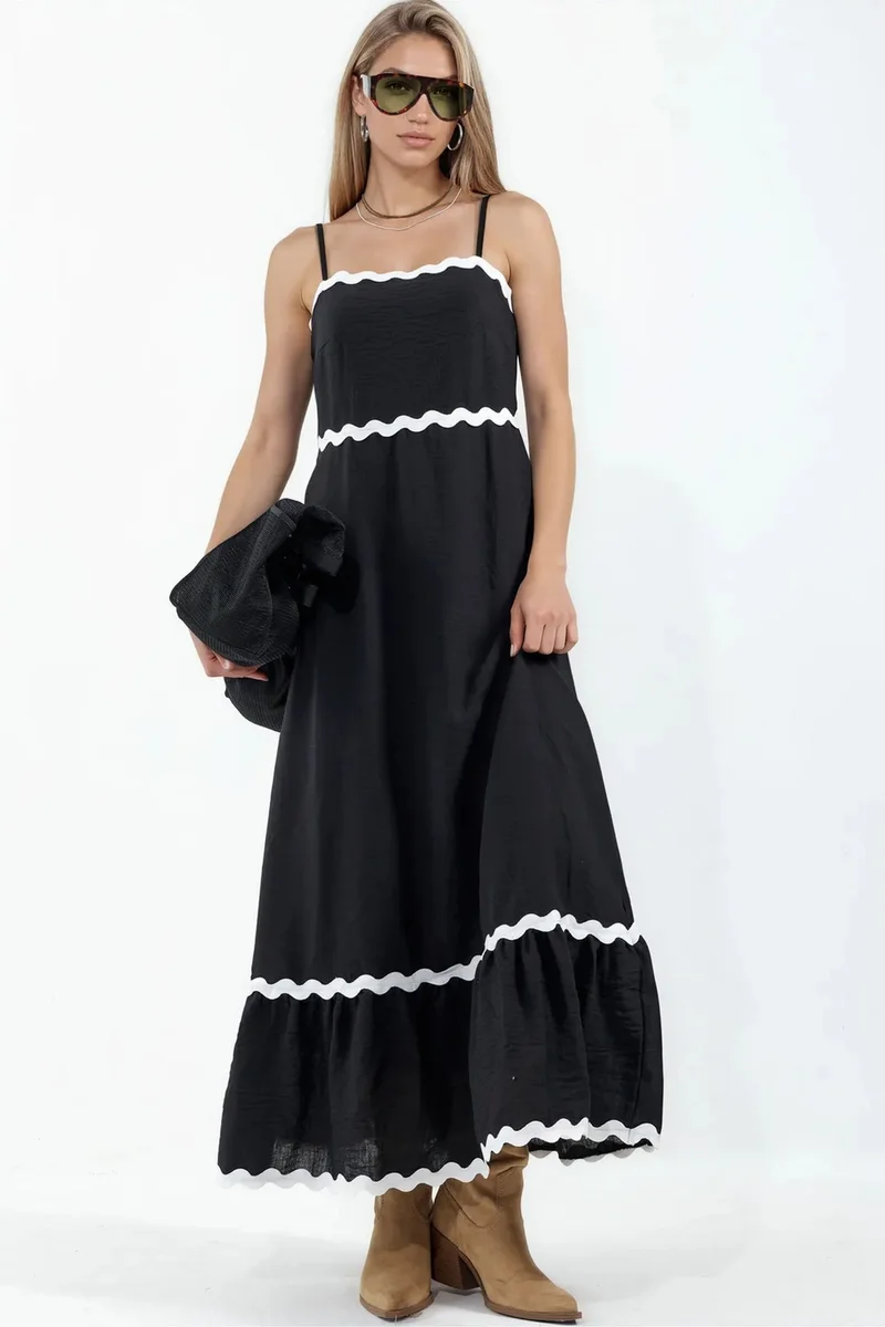 Jennyfer Strapless Linen Maxi Dress