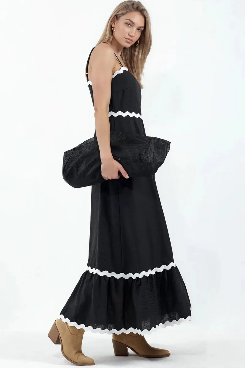 Jennyfer Strapless Linen Maxi Dress