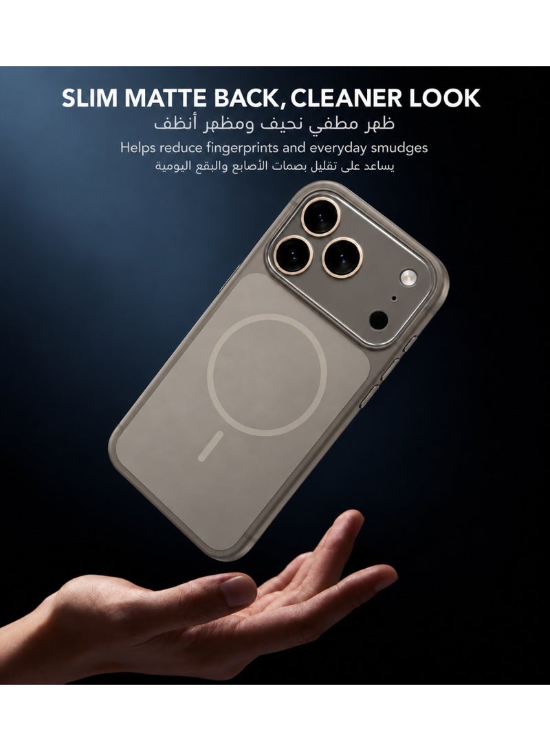 SOKAD Large Viewport MagSafe Matte Grey Case for iPhone 18 Pro Max, Full Camera Protection, Anti-Fingerprint Slim Phone Cover with Metal Buttons - Image 2