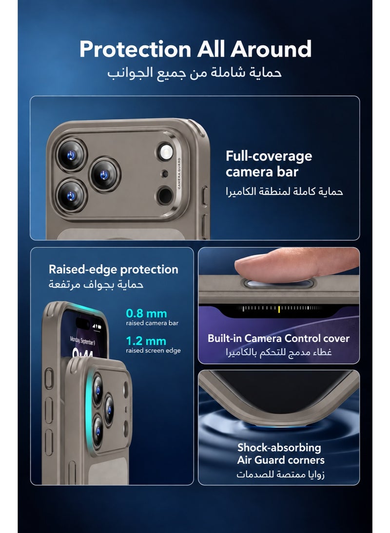 SOKAD Large Viewport MagSafe Matte Grey Case for iPhone 18 Pro Max, Full Camera Protection, Anti-Fingerprint Slim Phone Cover with Metal Buttons - Image 3