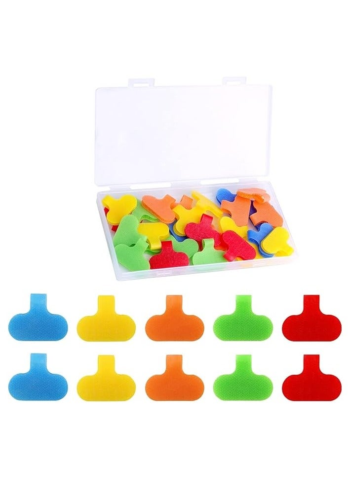 PROMASS 30 Pcs Reusable Write On Cord Labels, Cable Tags for Electronics, Computers, Cable Management and Identification, 5 Colors  - Image 1