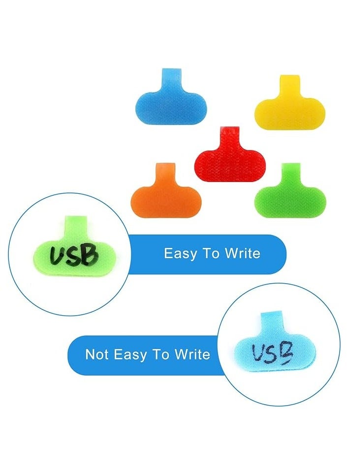 PROMASS 30 Pcs Reusable Write On Cord Labels, Cable Tags for Electronics, Computers, Cable Management and Identification, 5 Colors  - Image 4