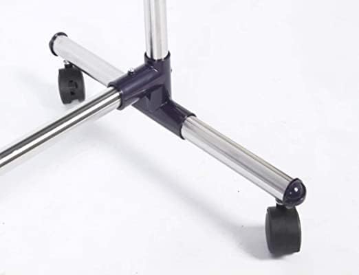 RAVIZAA Steel Single Pole Cloth Drying Stand Foldable Stainless Steel Garment Rail Rack Height Adjustable Clothing Racks for Boutiques Colour May Vary Standard Size - Image 2