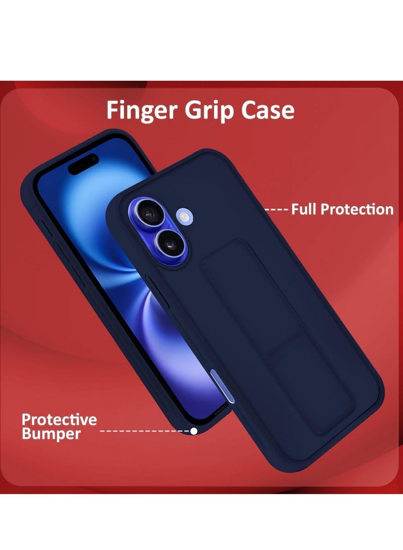 JAJEEK iPhone 16 Plus Blue Magnetic Car Mount Case – Premium Silicone with Multi-Stand Kickstand & Hand Strap - Image 2