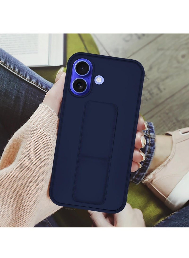 JAJEEK iPhone 16 Plus Blue Magnetic Car Mount Case – Premium Silicone with Multi-Stand Kickstand & Hand Strap - Image 5