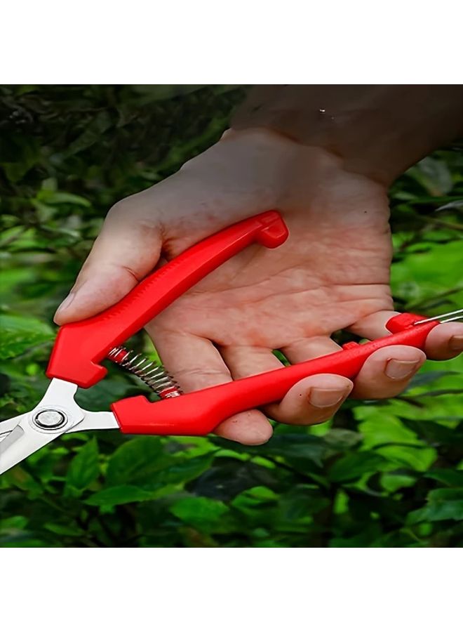 Red Ergonomic Stainless Steel Garden Scissors Battery Free Ideal for Pruning Potted Plants and Gardens - Image 5